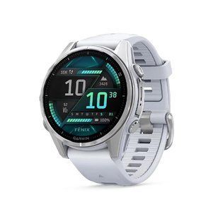 Смарт-годинник Garmin Fenix 8 43mm AMOLED Silver with Whitestone Silicone Band (010-02903-00) 010-02903-00 фото