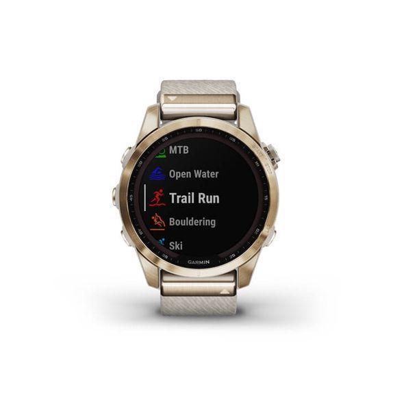 Смарт-годинник Garmin Fenix 7S Sapphire Solar Cream G. Titanium w. Cream H. Nylon Band (010-02539-39) 010-02539-39 фото