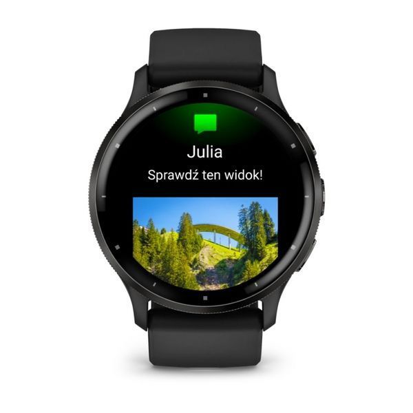 Смарт-годинник Garmin Venu 3 Slate stainless steel bezel with black case and silicone band (010-02784-01) 010-02784-01 фото