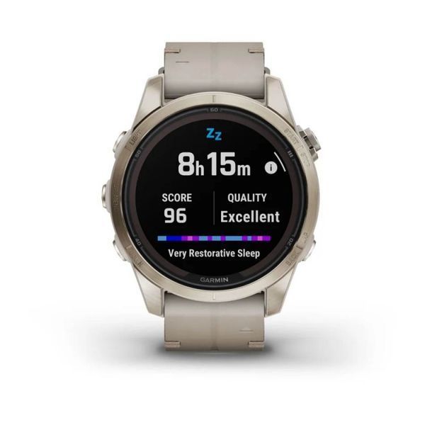 Смарт-годинник Garmin Fenix 7S Pro Sapphire Solar Edition Soft Gold with Limestone Leather Band (010-02776-30) 010-02776-30 фото