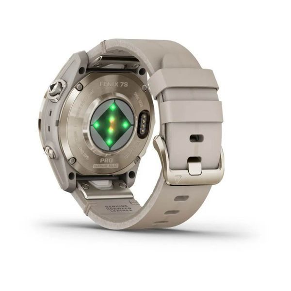 Смарт-годинник Garmin Fenix 7S Pro Sapphire Solar Edition Soft Gold with Limestone Leather Band (010-02776-30) 010-02776-30 фото