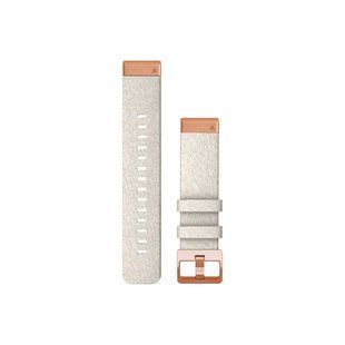 Ремінець Garmin QuickFit 20 Watch Bands Cream Heathered Nylon with Rose Gold Hardware (010-13102-09) 010-13102-09 фото