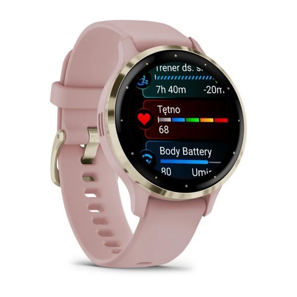 Смарт-годинник Garmin Venu 3S Soft gold stainless steel bezel with dust rose case and silicone band (010-02785-03) 010-02785-03 фото