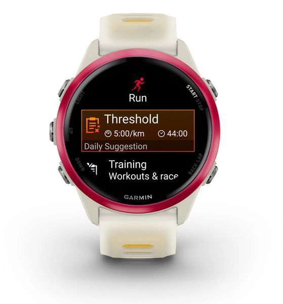 Смарт-годинник Garmin Forerunner 570  42mm Raspberry Aluminium with Translucent Bone/Mango Band (010-02970-02) 010-02970-02 фото
