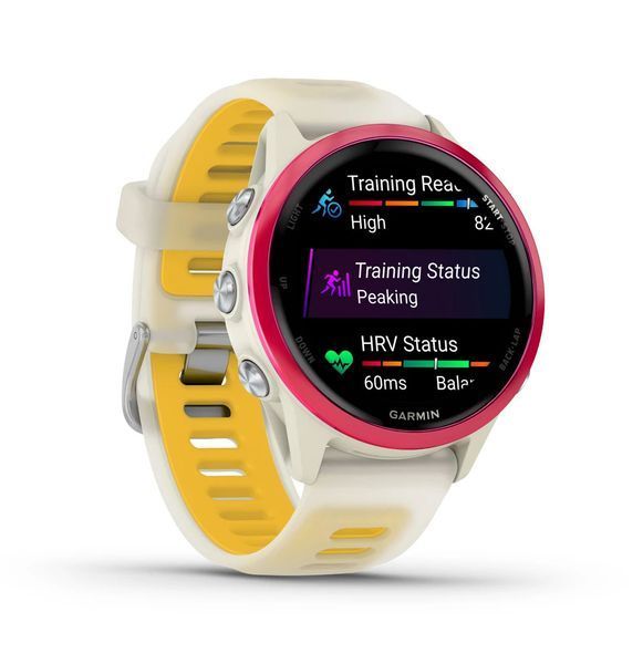 Смарт-годинник Garmin Forerunner 570  42mm Raspberry Aluminium with Translucent Bone/Mango Band (010-02970-02) 010-02970-02 фото