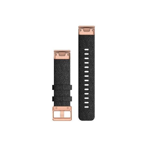 Ремінець Garmin QuickFit 20 Watch Bands Heathered Black Nylon with Rose Gold Hardware ( 010-12874-00) 010-12874-00 фото