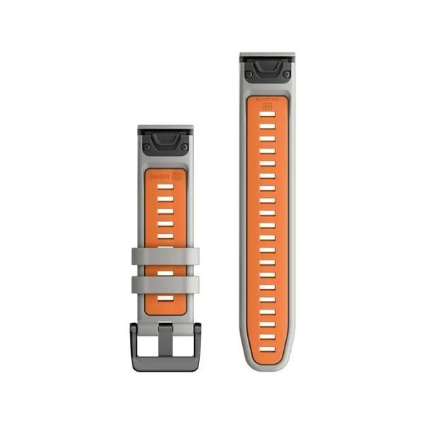 Ремінець силіконовий Garmin QuickFit 26 Watch Bands Fog Grey/Ember Orange Silicone (010-13281-02) 010-13281-02 фото