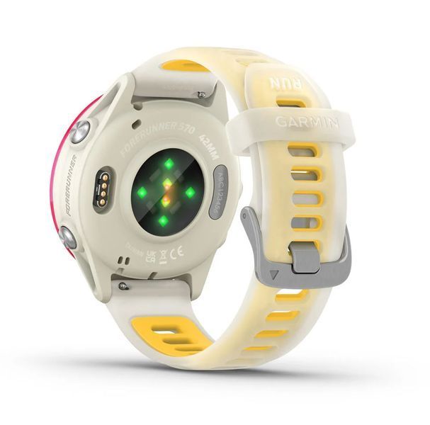 Смарт-годинник Garmin Forerunner 570  42mm Raspberry Aluminium with Translucent Bone/Mango Band (010-02970-02) 010-02970-02 фото