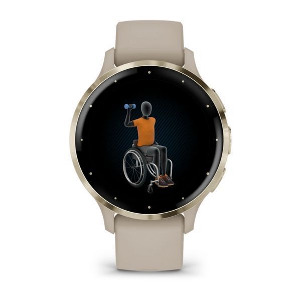 Смарт-годинник Garmin Venu 3S Soft gold stainless steel bezel with French grey case and silicone band (010-02785-02) 010-02785-02 фото