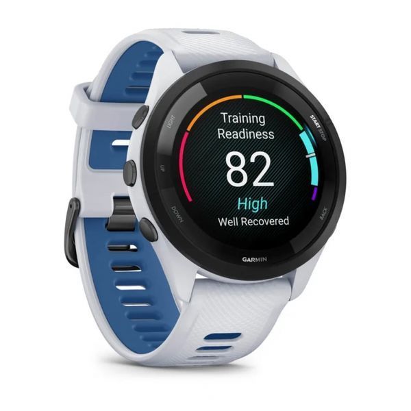 Смарт-годинник Garmin Forerunner 265 Black Bezel with Whitestone Case and Whitestone/Tidal Blue Silicone Band (010-02810-11) 010-02810-11 фото