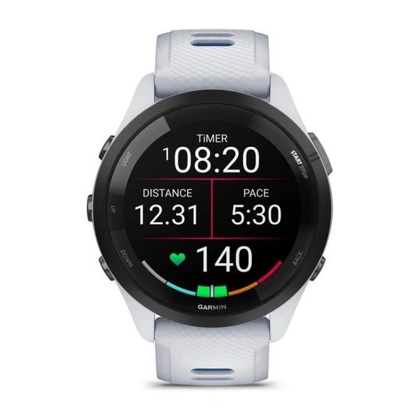 Смарт-годинник Garmin Forerunner 265 Black Bezel with Whitestone Case and Whitestone/Tidal Blue Silicone Band (010-02810-11) 010-02810-11 фото