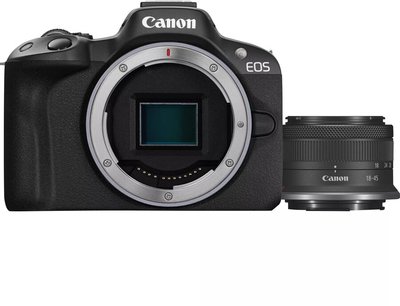 Бездзеркальний фотоапарат Canon EOS R50 kit RF-S 18-45mm IS STM Black (5811C033) 5811C033 фото
