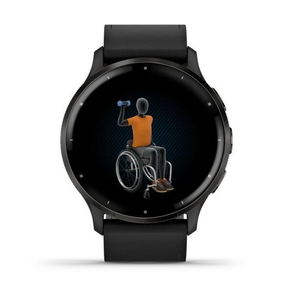 Смарт-годинник Garmin Venu 3 Slate stainless steel bezel with black case and black leather band (010-02784-52)  010-02784-52 фото