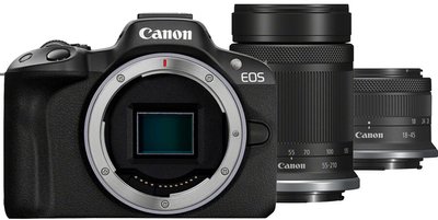 Бездзеркальний фотоапарат Canon EOS R50 kit RF-S 18-45mm IS STM + RF-S 55-210mm IS STM Black (5811C034) 5811C034 фото