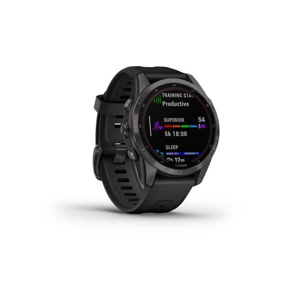 Смарт-годинник Garmin Fenix 7S Sapphire Solar Carbon G. DLC Titanium w. Black Band (010-02539-25) 010-02539-25 фото