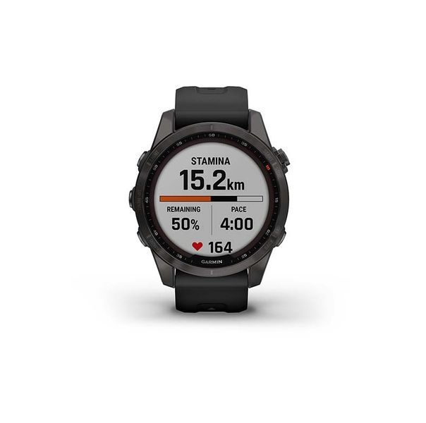 Смарт-годинник Garmin Fenix 7S Sapphire Solar Carbon G. DLC Titanium w. Black Band (010-02539-25) 010-02539-25 фото