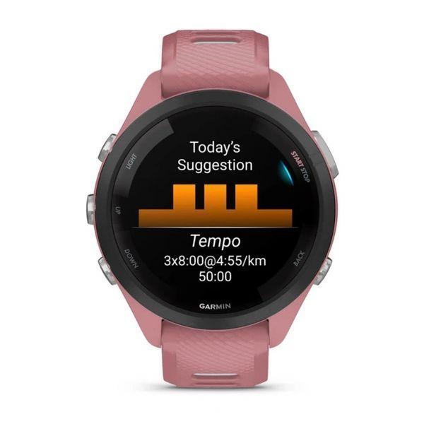 Смарт-годинник Garmin Forerunner 265S Black Bezel with Light Pink Case and Light Pink/Powder Grey Silicone Band (010-02810-15) 010-02810-15 фото