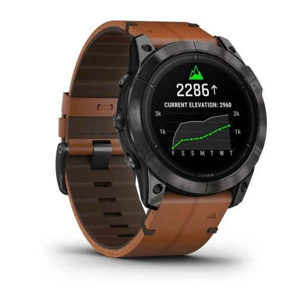 Смарт-годинник Garmin Epix Pro (Gen 2)  Sapphire Edition 51 mm Carbon Grey DLC Titanium with Chestnut Leather Band (010-02804-30) 010-02804-30 фото