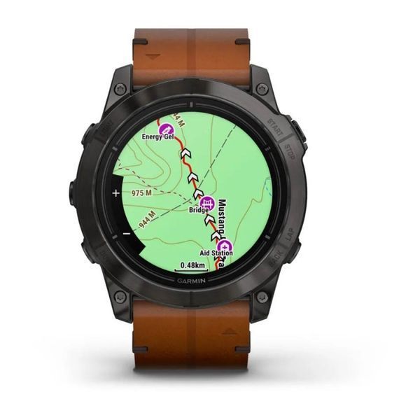 Смарт-годинник Garmin Epix Pro (Gen 2)  Sapphire Edition 51 mm Carbon Grey DLC Titanium with Chestnut Leather Band (010-02804-30) 010-02804-30 фото