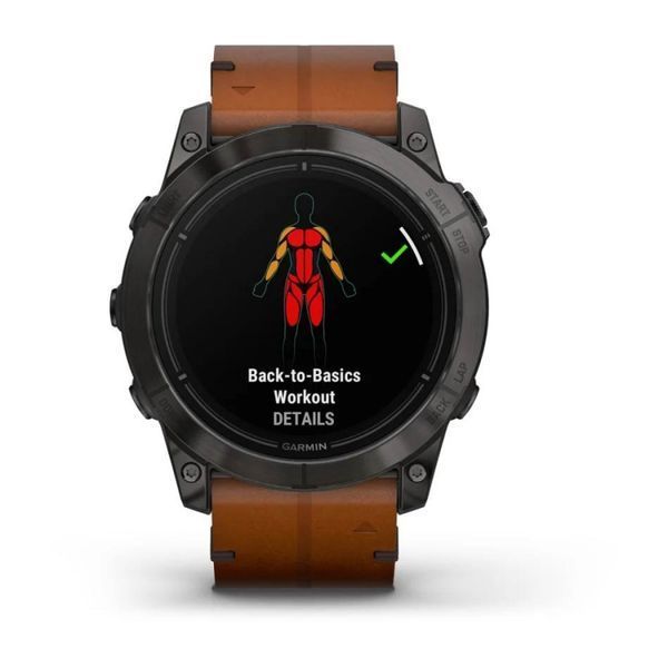 Смарт-годинник Garmin Epix Pro (Gen 2)  Sapphire Edition 51 mm Carbon Grey DLC Titanium with Chestnut Leather Band (010-02804-30) 010-02804-30 фото