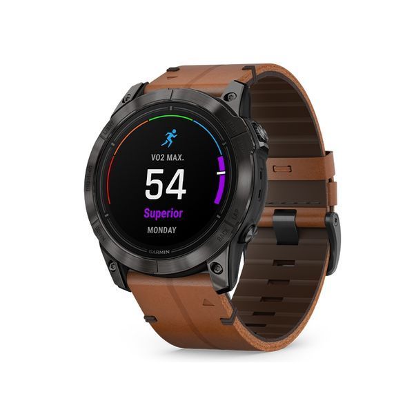 Смарт-годинник Garmin Epix Pro (Gen 2)  Sapphire Edition 51 mm Carbon Grey DLC Titanium with Chestnut Leather Band (010-02804-30) 010-02804-30 фото