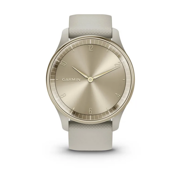 Смарт-годинник Garmin Vivomove Trend Cream Gold Stainless Steel Bezel with French Grey Case and Silicone Band (010-02665-02) 010-02665-02 фото