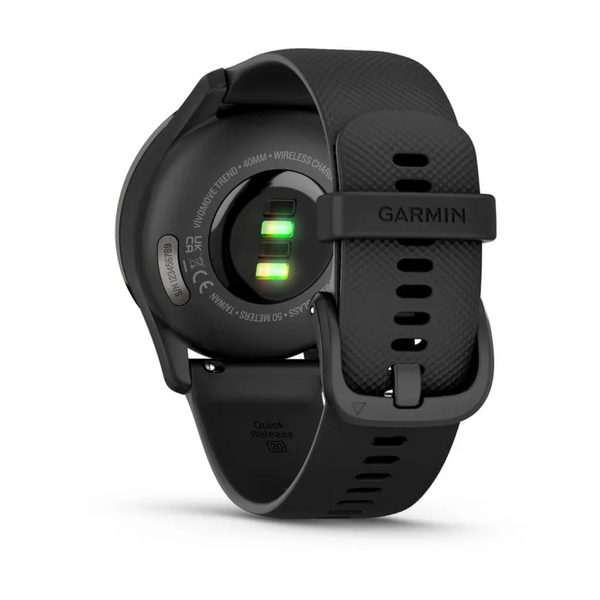 Смарт-годинник Garmin Vivomove Trend  Slate stainless steel bezel with black case and silicone band (010-02665-00) 010-02665-00 фото