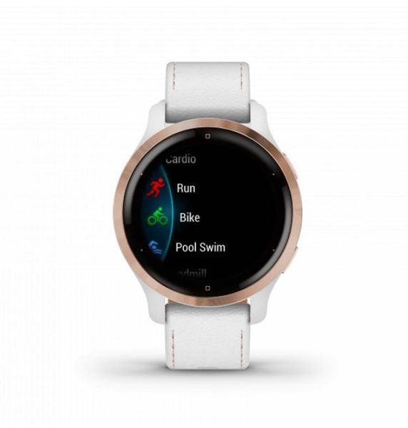 Смарт-годинник Garmin Venu 2S Rose Gold with White Leather Band (010-02429-23) 010-02429-23 фото