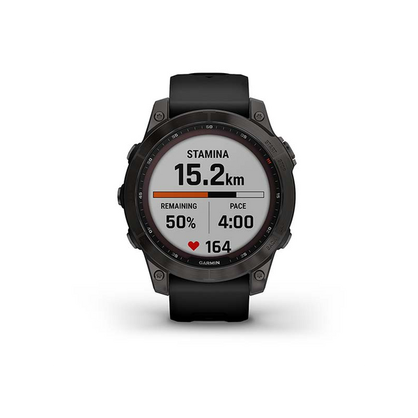 Смарт-годинник Garmin Fenix 7 Sapphire Solar Carbon Gray DLC Titanium with Black Band (010-02540-21) 010-02540-21 фото
