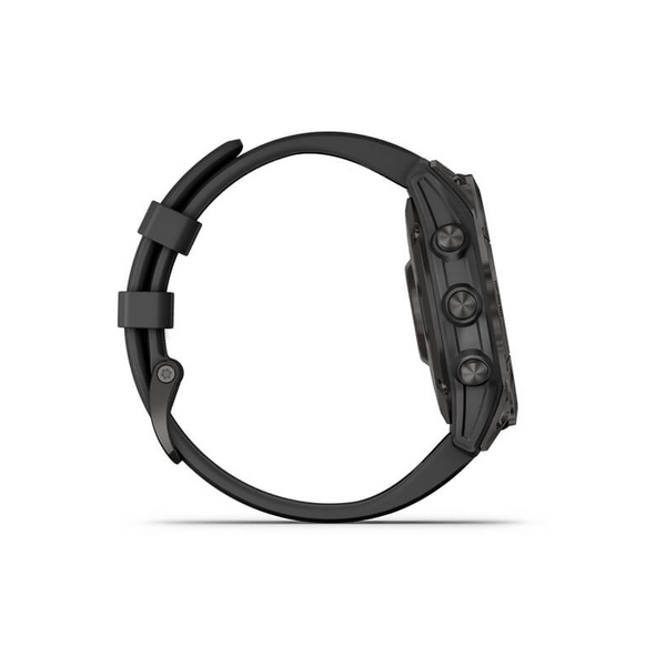 Смарт-годинник Garmin Fenix 7 Sapphire Solar Carbon Gray DLC Titanium with Black Band (010-02540-21) 010-02540-21 фото