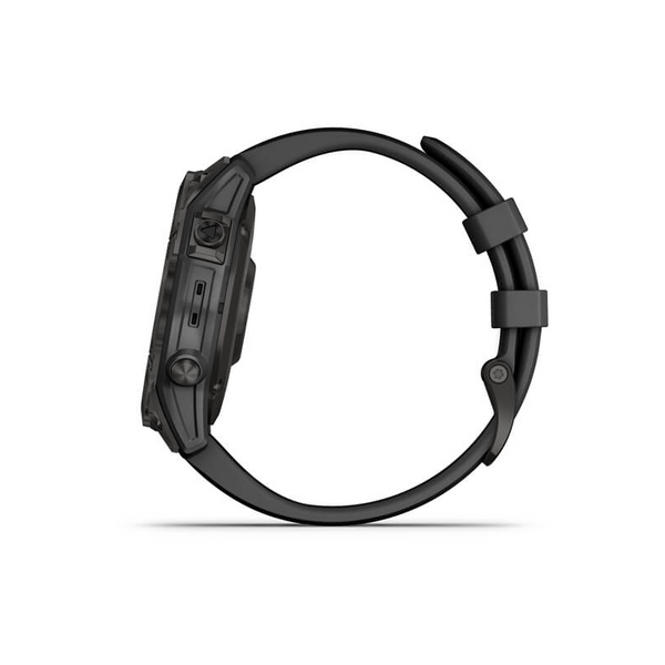 Смарт-годинник Garmin Fenix 7 Sapphire Solar Carbon Gray DLC Titanium with Black Band (010-02540-21) 010-02540-21 фото