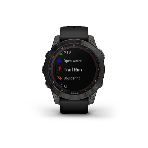 Смарт-годинник Garmin Fenix 7 Sapphire Solar Carbon Gray DLC Titanium with Black Band (010-02540-21) 010-02540-21 фото