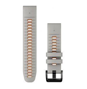 Ремінець силіконовий Garmin QuickFit 22 Watch Bands Fog Grey/Ember Orange Silicone (010-13280-02) 010-13280-02 фото