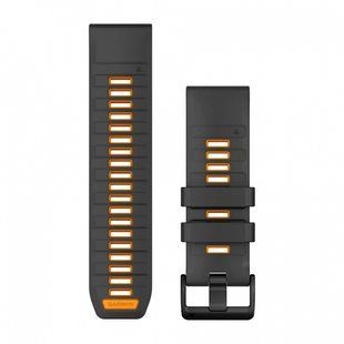 Ремінець силіконовий Garmin  QuickFit 26 Watch Bands Graphite/Spark Orange Silicone (010-13393-05)&nbsp; 010-13393-05 фото