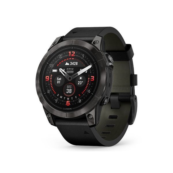 Смарт-годинник Garmin Epix Pro (Gen 2)  Sapphire Edition 47 mm Carbon Grey DLC Titanium with Black Leather Band (010-02803-30) 010-02803-30 фото