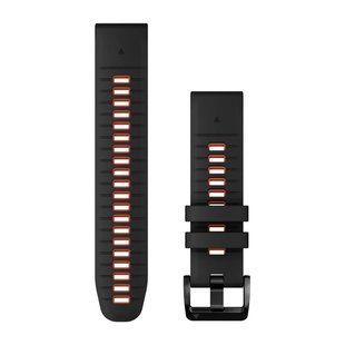 Ремінець силіконовий Garmin QuickFit 22 Watch Bands Black/Flame Red Silicone (010-13280-06) 010-13280-06 фото