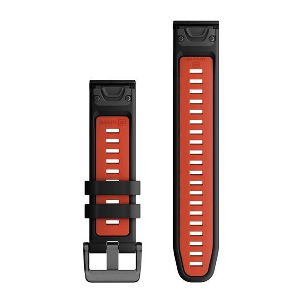 Ремінець силіконовий Garmin QuickFit 22 Watch Bands Black/Flame Red Silicone (010-13280-06) 010-13280-06 фото