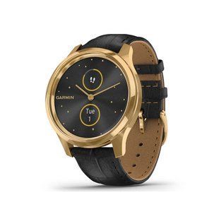 Смарт-Годинник Garmin Vivomove Luxe Pure Gold-Black Leather (010-02241-22) 010-02241-22 фото