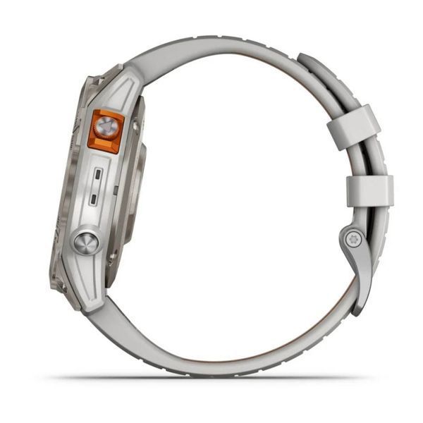 Смарт-годинник Garmin Fenix 7 Pro  Sapphire Solar Edition  Titanium with Fog Gray/Ember Orange Band (010-02777-21) 010-02777-21 фото