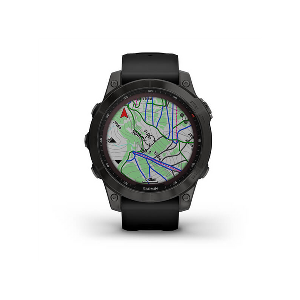 Смарт-годинник Garmin Fenix 7 Sapphire Solar Black DLC Titanium with Black Band (010-02540-35) 010-02540-35 фото