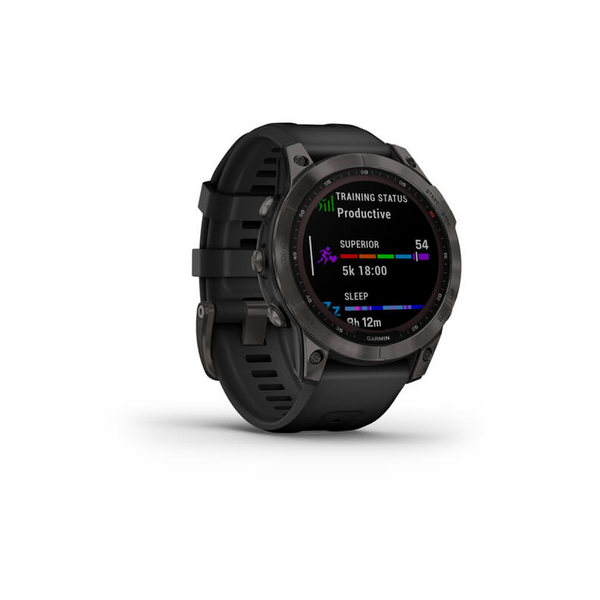 Смарт-годинник Garmin Fenix 7 Sapphire Solar Black DLC Titanium with Black Band (010-02540-35) 010-02540-35 фото