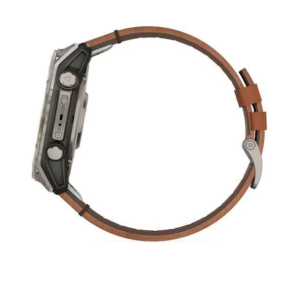 Смарт-годинник Garmin Fenix 8  51 mm AMOLED Sapphire Carbon grey DLC with Chestnut leather band (010-02905-40) 010-02905-40 фото