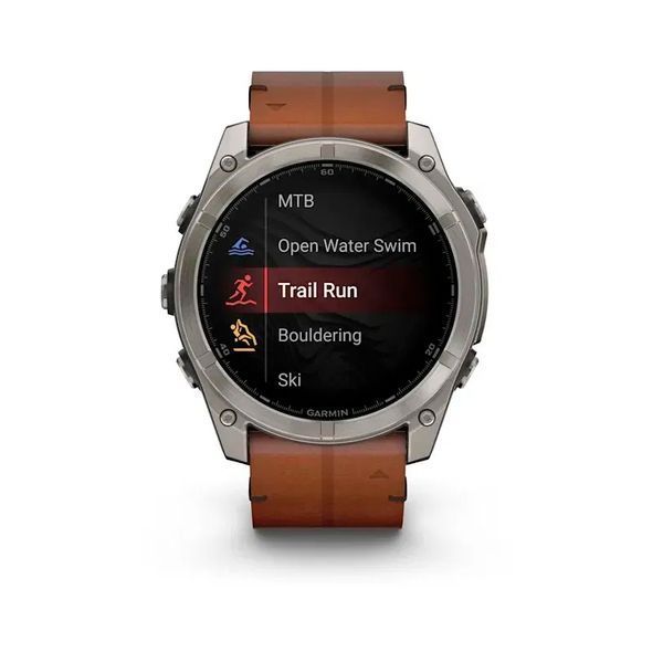 Смарт-годинник Garmin Fenix 8  51 mm AMOLED Sapphire Carbon grey DLC with Chestnut leather band (010-02905-40) 010-02905-40 фото