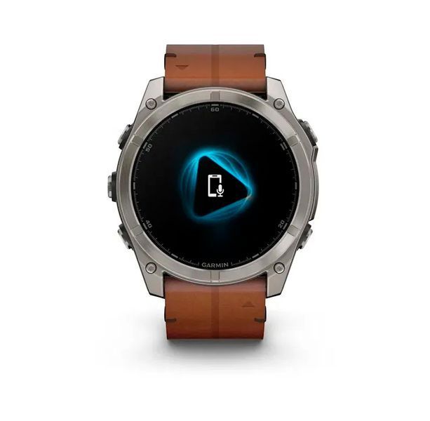 Смарт-годинник Garmin Fenix 8  51 mm AMOLED Sapphire Carbon grey DLC with Chestnut leather band (010-02905-40) 010-02905-40 фото