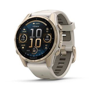 Смарт-годинник Garmin Fenix 8 43 mm AMOLED Sapphire Soft Gold with Fog grey/dark sandstone silicone band (010-02903-11) 010-02903-11 фото