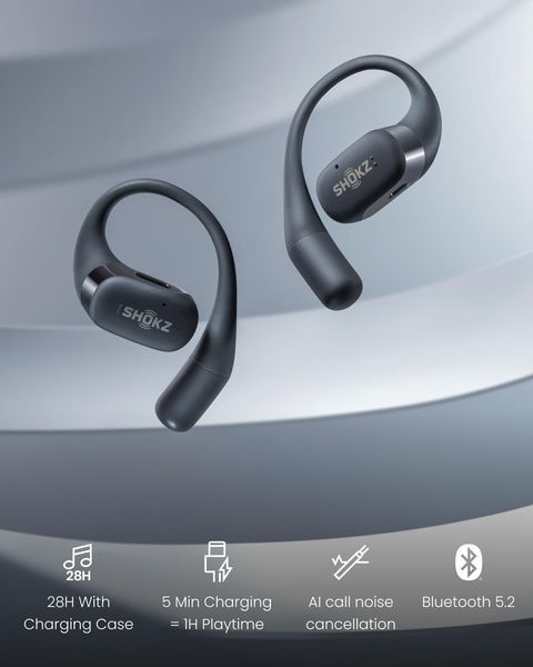 Навушники Shokz OpenFit Black TRW (True Wireless Bluetooth) 8000100472 фото