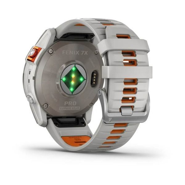 Смарт-годинник Garmin Fenix 7X Pro Sapphire Solar Edition Titanium with Fog Gray/Ember Orange Band (010-02778-15) 010-02778-15 фото