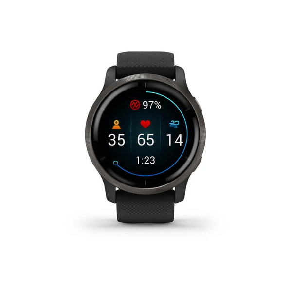 Смарт-годинник Garmin Venu 2 Slate Stainless Steel Bezel with Black Case and Silicone Band (010-02430-11) 010-02430-11 фото