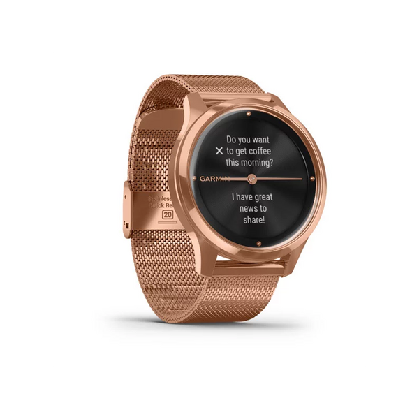 Смарт-годинник Garmin Vivomove Luxe 18K Rose Gold PVD Stainless Steel w. Rose Gold Milanese B. (010-02241-24) 010-02241-24 фото