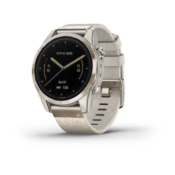 Смарт-годинник Garmin Epix Pro (Gen 2) Sapphire 42mm Soft Gold with Cream Heathered Nylon Band (010-02802-20) 010-02802-20 фото